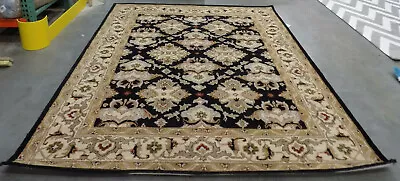 BLACK / IVORY 7'-6  X 9'-6  Back Stain Rug Reduced Price 1172574812 HG817A-8 • $177