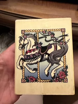 CAROUSEL HORSE Stamp City V2807 Rubber Stamp Toy Amusement Circus Zp06 • $6.99