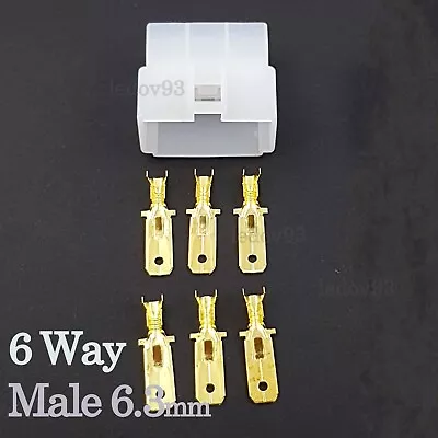 6 Way 6.3mm Pin Wiring Connector Electrical Terminals Motorcycle Car 6 Wire Port • £2.99