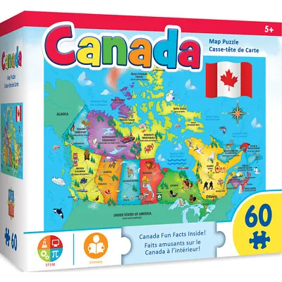 Explorers - Canada Map 60 Piece Kids Jigsaw Puzzle • $11.99