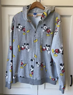 Disney Mickey Mouse Zip Hoodie Sweatshirt Gray Women's Plus Size 3x • $14.99