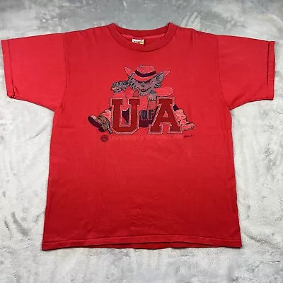 Vintage 90s University Of Arizona T Shirt Men Large Red Wildcats Gunslinger Rare • $28.88