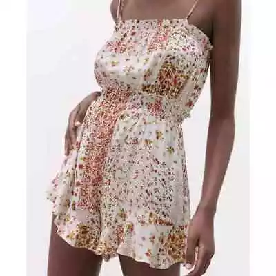 ZARA Floral And Cherry Print Summer Shorts Romper Playsuit S • $25