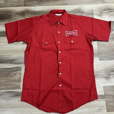 Vintage Budweiser Shirt Mens Medium Unitog USA Delivery Uniform Worker 70s • $99.99