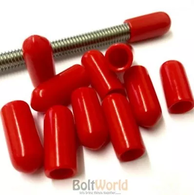 £3.02 • Buy  Red - Rod Bar Studding Stud Screws Bolts Cable Safety Vinyl Thread Cover Caps