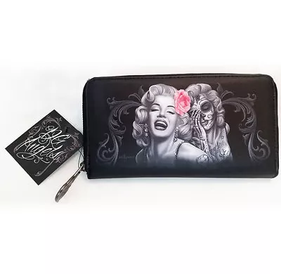 $28.49 • Buy DGA Day Of The Dead Marilyn Monroe Smile Now Cry Later Zipper Clutch Wallet 