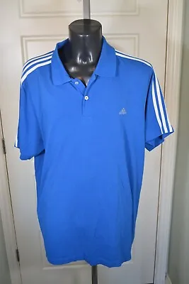 £12.99 • Buy Adidas Mens Royal Blue Climalite Short Sleeve Polo Shirt Size 2XL VGC
