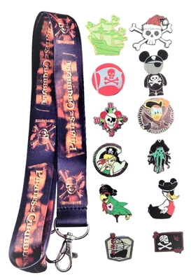 $12.95 • Buy Pirates Of The Caribbean Lanyard Set W/ 5 Themed Disney Trading Pins ~ Brand NEW