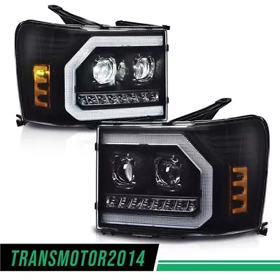 Fit For 2007-13 GMC Sierra 1500 2500HD 3500HD LED DRL Tube Projector Headlights • $166.09