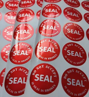90x SECURITY SEAL TAMPER EVIDENT Warranty Void Stickers 25mm Diameter Red. • £4.29