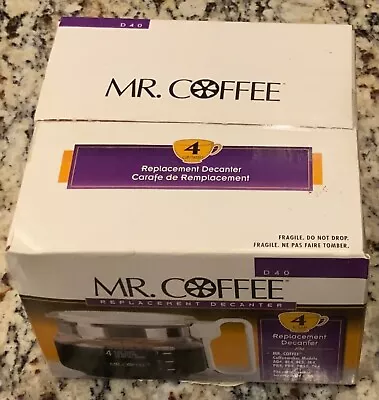 NOS Mr. Coffee 4-Cup D40 Replacement Carafe Pot White New Sealed 4 Tasses • $15.95