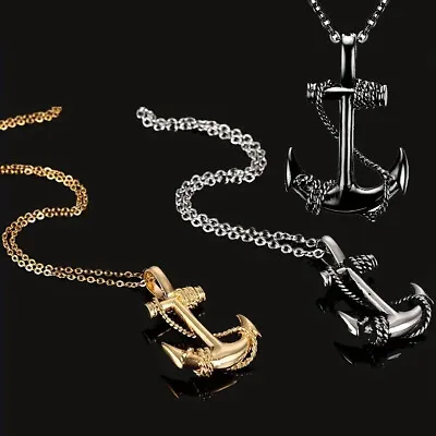 Anchor Necklace Pendant Jewelry Nautical Navy Boating • $12.58