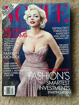 Vogue Magazine Featuring Michelle Williams Shows Damage Read All October 2011 • $13.66