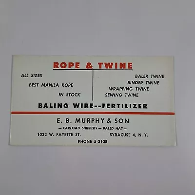 Vintage Advertising Ink Blotter E.B. Murphy & Son 1032 W Fayette St Syracuse NY • $9.99