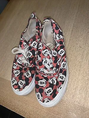 Disney Divided Mickey Mouse Platform Canvas Trainers Shoes  U.K. 4 Eu 37- Good • £4.99