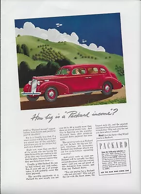 1938 Packard Six Red Car Automobile Illustration Color Original Poster Print Ad • $9.99