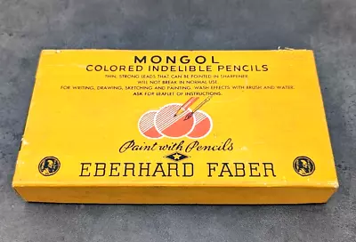 Vintage Mongol Eberhard Faber Colored Copy Indelible Pencils In Box 7x #966 Red • $29.45