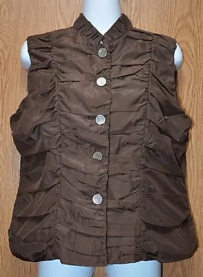 Womens Pretty Dark Brown Erin London Vest Size Small Medium Excellent • $7.99