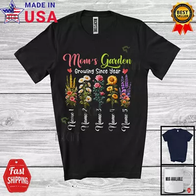 Custom Name Mom's Garden Growing Since Year Lovely Mother's Day Sunflower Shirt • $14.36