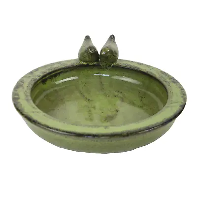 £22.90 • Buy Body Of Water Bird Bath Terracotta Round Green Food Bowl