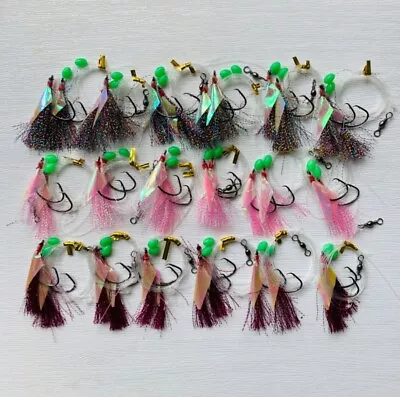 18 Pcs Snapper Snatchers Flasher Circle Hook Fishing Rigs 5/0 3 Colors Tackle • $22.90