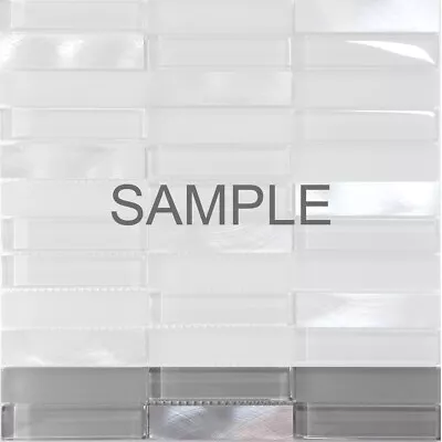 Modern Gray Glass Blended Aluminum Matted Glass Mosaic Tile Kitchen Backsplash • $3.99