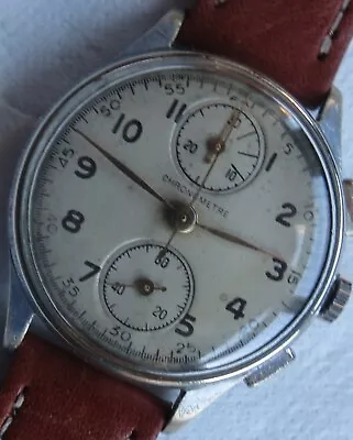 Chronometre Chronograph Mens Wristwatch 36 Mm. In Diameter Load Manual • $750