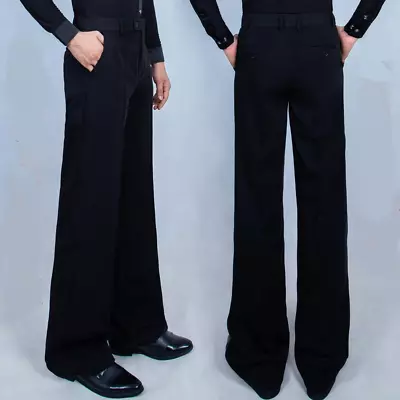 Men Dance Pants Straight Fit Ballroom Latin Modern Smooth Practice Trousers • $35.99