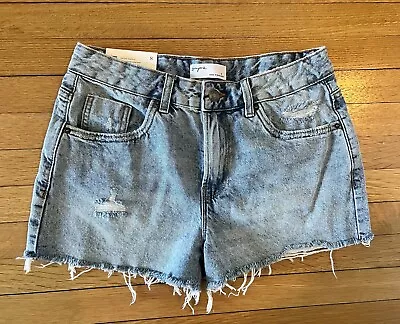 SUPRE Denim Jean Boyfriend Shorts Cut Off Frayed Light Wash NWT Size 8 • $9.99