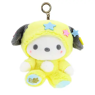 Sanrio 💛 Cute Kawaii Pochacco Moon & Stars Pajamas Soft Fluffy Keychain Gift • $13.95