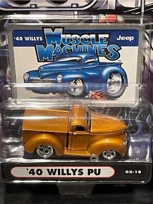 Muscle Machines 40 Willys PU Pickup 02-18 Gold 1/64 NIP • $4.44