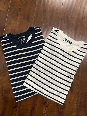 NWT Nautica Men's Short Sleeve Tee Striped Crew Neck T-Shirt • $24.99