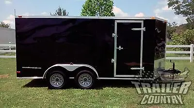 NEW 2024 7 X 14 7x14 V-Nosed Enclosed Cargo Motorcycle Trailer Ramp & Side Door • $5495