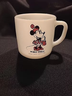 Minnie Mouse Milk Glass Walt Disney Production Coffee Mug • $7.99