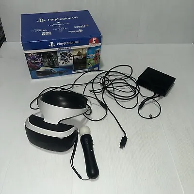 Sony PlayStation 4 PS4 PS VR Virtual Reality Headset Bundle V2 CUH-ZVR2 As Is • $170