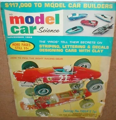 Model Car Science Nov 1965 Magazine Table Top Slot Car Racing  Original B • $19.99