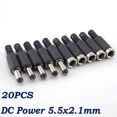 20pcs DC Power Plug Adapter Male Female Socket Jack Cable Connector 5.5 X 2.1mm • $6.99