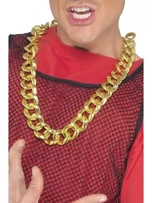 Gold Chain Necklace Chunky Rapper Music Icon Stag Fancy Dress Costume Accessory • £5.49