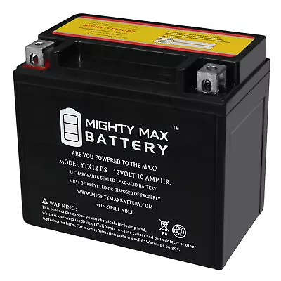 Mighty Max YTX12-BS Battery Honda ATV FourTrax TRX200 ATC Kymco Mongoose • $33.99