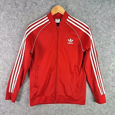 Adidas Jacket Boys Kids 13-14 Red Zip Casual Sport Winter Performance 5487 • $29.95