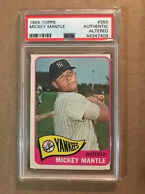 1965 Topps #350 Mickey Mantle PSA Authentic Altered Nice Example • $199.95