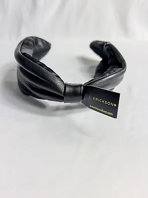 L. Erickson Black Leather Top Knot Headband. $90 • $34.99