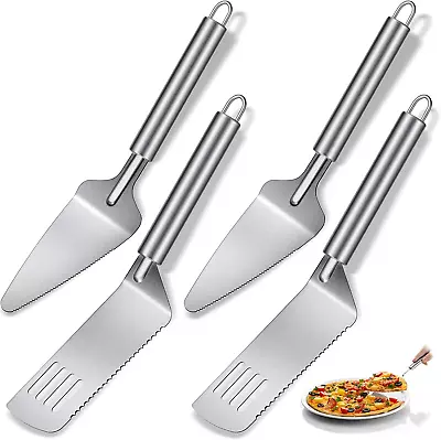 4 Pieces Pie Server Set Stainless Steel Pie Spatula Serrated Cake Cutter With Co • $17.06