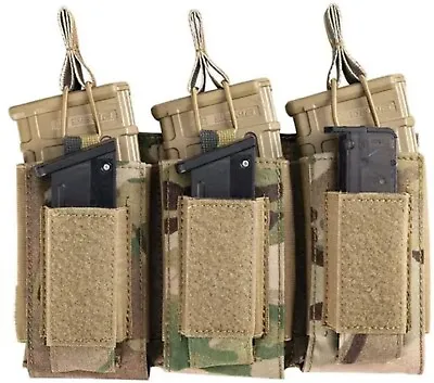 MOLLE Triple Open Top 5.56 & Pistol Magazine Pouch Tactical Mag Carrier • $18.23