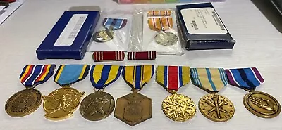 Lot Of 9 Original U.S. Military Service Medals 2 In Original Issue Box • $12.50