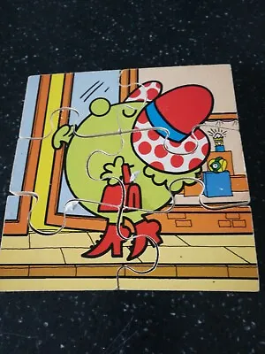 Mr Men - Little Miss Splendid6pc Wooden Jigsaw Puzzle - Michael Stanfield 1982 • £5.50