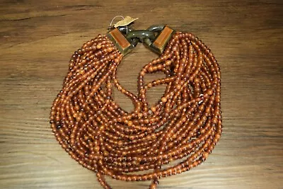 Vintage   Signed GERDA LYNGGAARD MONIES AMBER HORN NECKLACE • $249.99