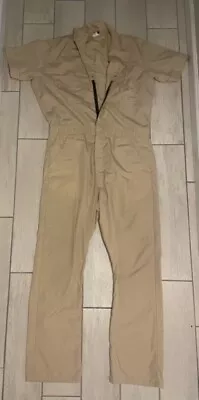 Vintage Big Ben Coveralls Jumpsuit Mechanic Work Tan Large One Piece Made In USA • $35