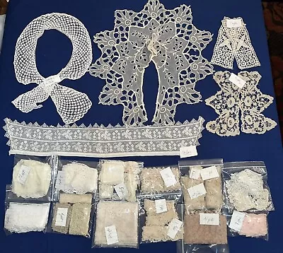 Lot Of 25+ Vintage Lace Trim Collars Cuffs For Dolls Crafts Sewing Costumes • $24.99