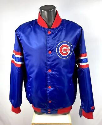 CHICAGO CUBS MLB STARTER Snap Down Jacket Fall 2021 BLUE/RED LARGE • $105.99